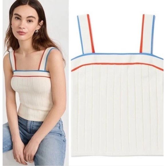 Kule The Loulou Sleeveless Ribbed Knit Top Size M NWT Cream $168 - Picture 1 of 14